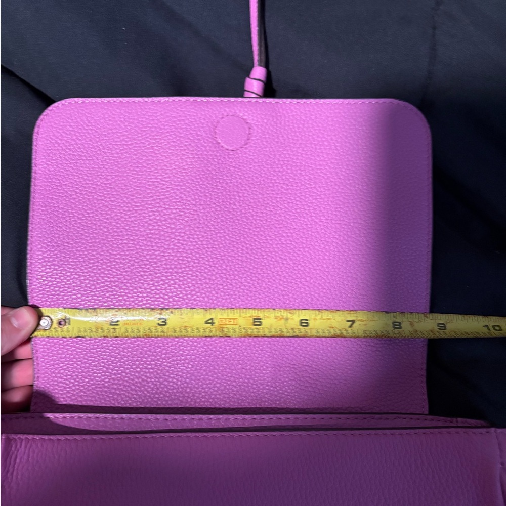 Tory Burch Carter Flap Pinky Lavender Leather Backpack - Picture 13 of 16